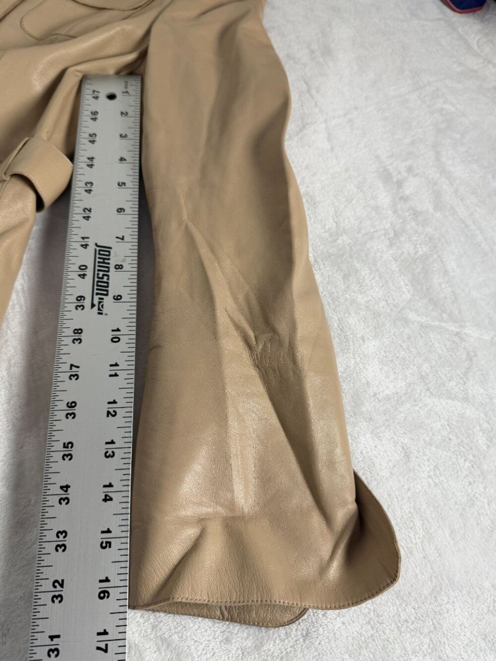 Akris Punto Womens Beige Genuine Lambskin Leather Belted Jacket Size 12 Swiss - Picture 12 of 14